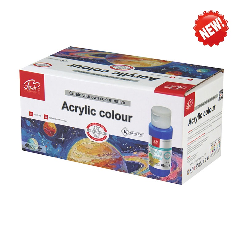 60ml acrylic color in bottle with color box