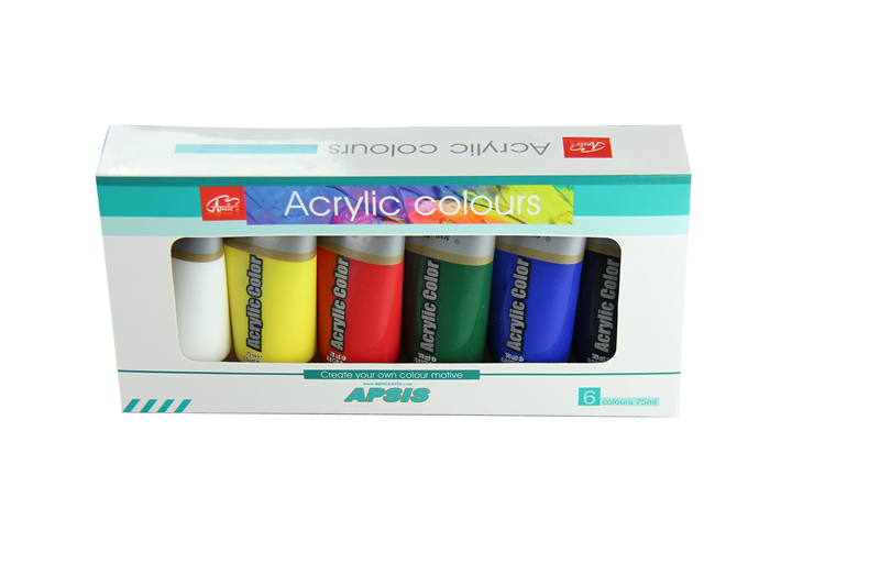 6 colors 75ml acrylic color