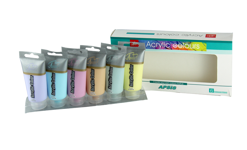 6 colors 75ml soft acrylic color