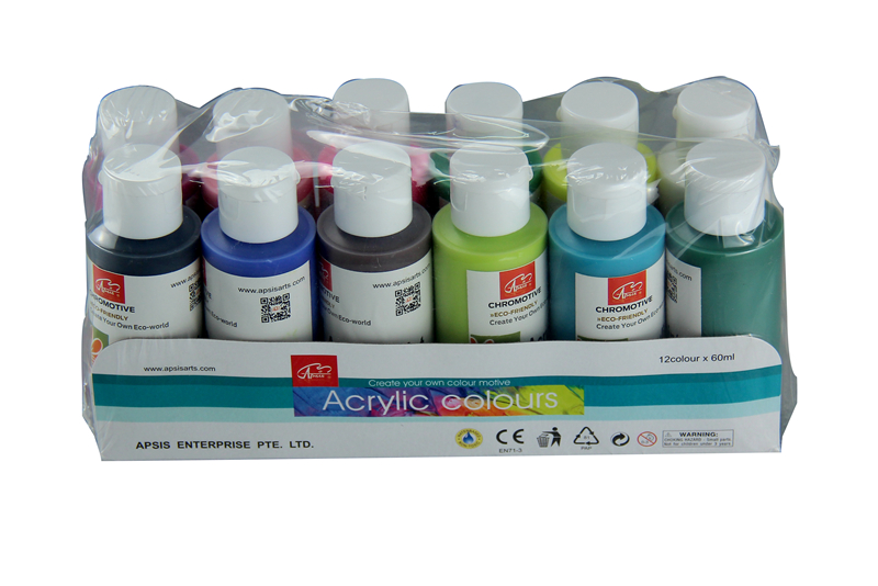 12 colors 60ml bottle acrylic color