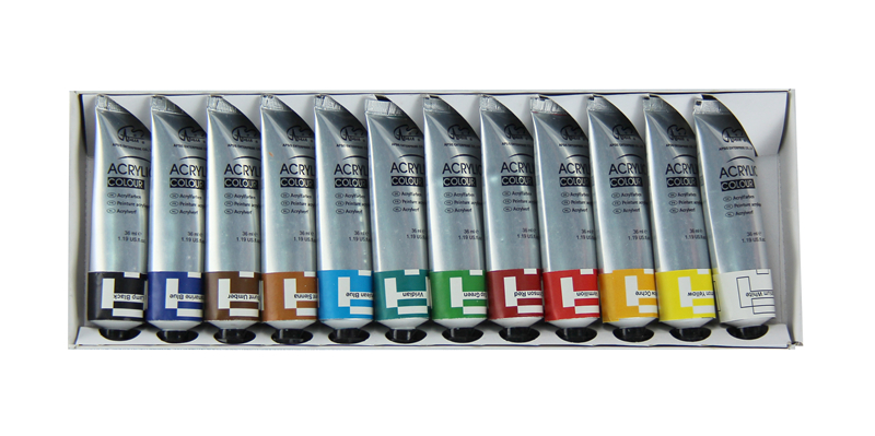 12 colors 36ml acrylic color