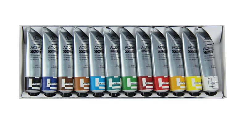 12 colors 36ml acrylic color